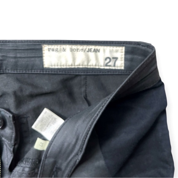 Rag & Bone Grey Black Tuxedo Stripe Skinny Jeans in “Midnight,” sz 27” - Picture 5 of 11